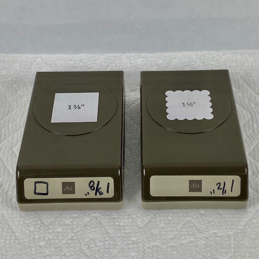 2 Stampin' Up! Square Tag Paper Shaper Punch Cutter Scrapbook Card Craft Punches